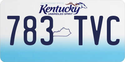 KY license plate 783TVC