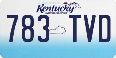 KY license plate 783TVD