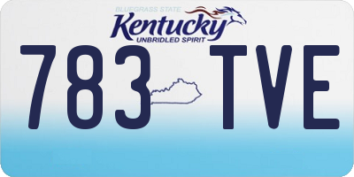 KY license plate 783TVE