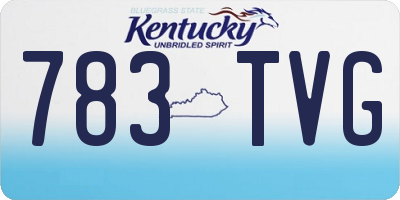 KY license plate 783TVG
