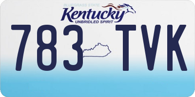 KY license plate 783TVK