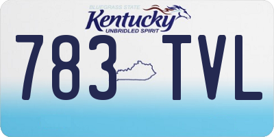 KY license plate 783TVL