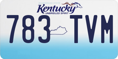 KY license plate 783TVM