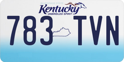 KY license plate 783TVN