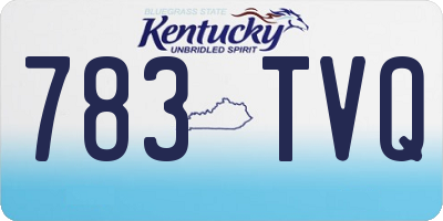 KY license plate 783TVQ