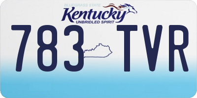 KY license plate 783TVR