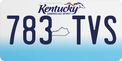 KY license plate 783TVS