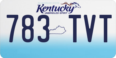 KY license plate 783TVT