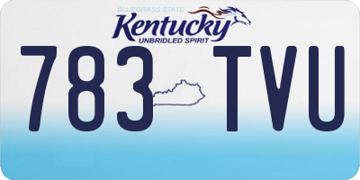 KY license plate 783TVU