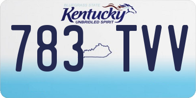 KY license plate 783TVV