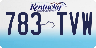 KY license plate 783TVW