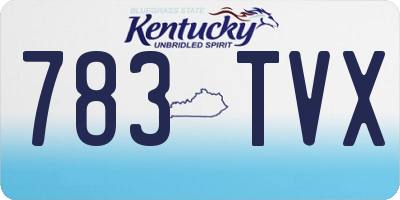 KY license plate 783TVX