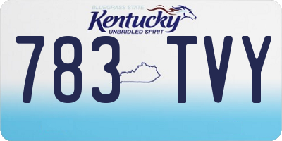 KY license plate 783TVY