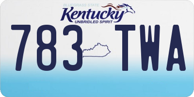 KY license plate 783TWA