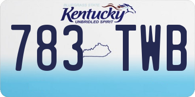 KY license plate 783TWB