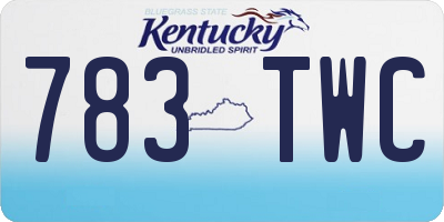 KY license plate 783TWC