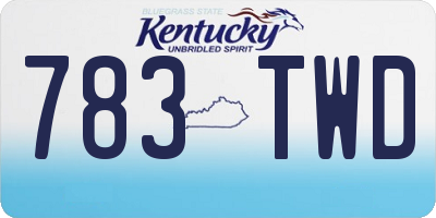 KY license plate 783TWD