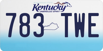 KY license plate 783TWE