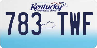 KY license plate 783TWF