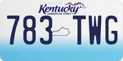 KY license plate 783TWG