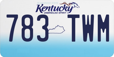KY license plate 783TWM