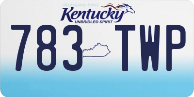 KY license plate 783TWP