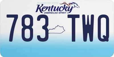 KY license plate 783TWQ