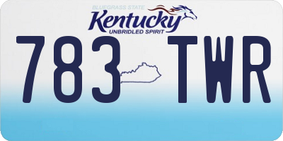 KY license plate 783TWR