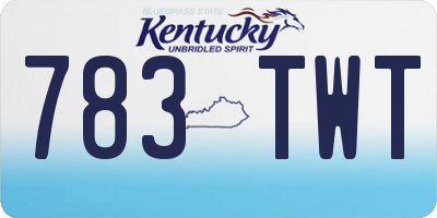 KY license plate 783TWT