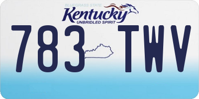 KY license plate 783TWV