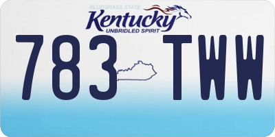 KY license plate 783TWW