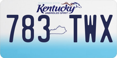 KY license plate 783TWX
