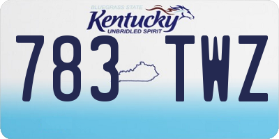 KY license plate 783TWZ