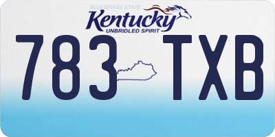 KY license plate 783TXB