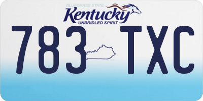 KY license plate 783TXC