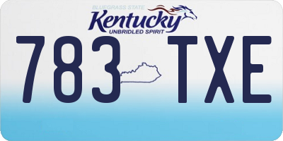 KY license plate 783TXE
