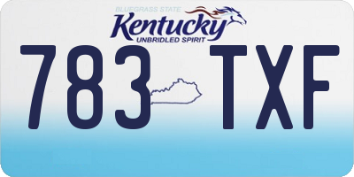 KY license plate 783TXF