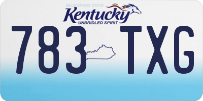 KY license plate 783TXG