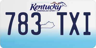 KY license plate 783TXI