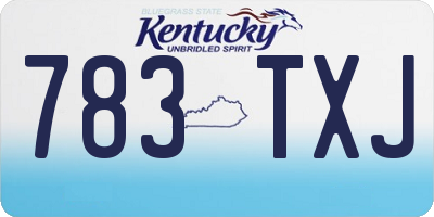 KY license plate 783TXJ