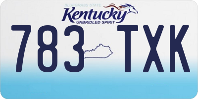 KY license plate 783TXK