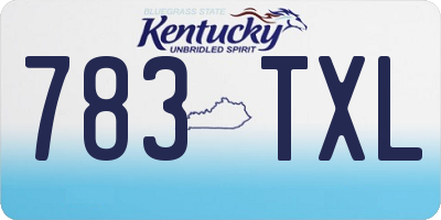 KY license plate 783TXL