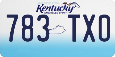 KY license plate 783TXO