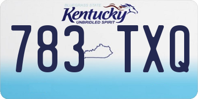 KY license plate 783TXQ