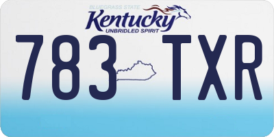 KY license plate 783TXR