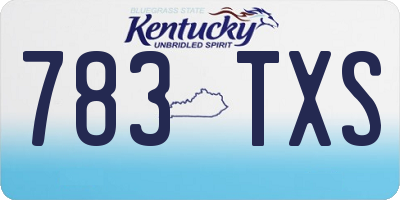 KY license plate 783TXS