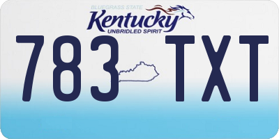 KY license plate 783TXT