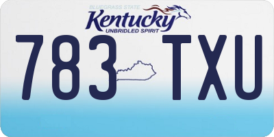 KY license plate 783TXU