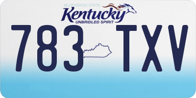 KY license plate 783TXV