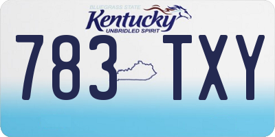 KY license plate 783TXY